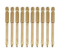 10pcs 6mm Head Glass Drill Bits with Hex Shank, For TiN Coated Carbide Tip for Ceramic Marble Granite Metal Wood Plastic, Fast Cutting