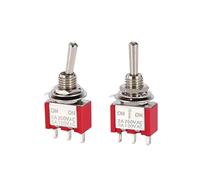 10pcs 6mm Miniature Switches Toggle Switch Single Pole Double Throw Waterproof Cap Micro Switch ON-OFF-ON 6A(Cap)