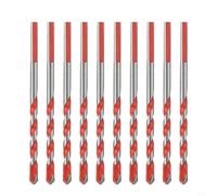 10pcs 6mm Multifunctional Carbide Drill Bits for Drilling Ceramic Glass for tile Brick Wall Wood Aluminum Sheet Metal Triangle Shank 100mm Red Silver Pack