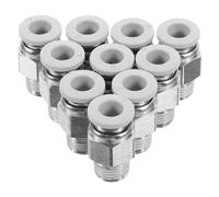 10pcs 6mm Push in Connectors 1/8' Npt Nickel Plated Brass