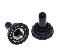 10Pcs 6mm Shaft Hole Toggle Switch Water Dust Proof Cap Rubber Boot Cover Black M12x0.75mm M6x0.75 Threaded IDGTTLDF(M6)