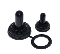 10Pcs 6mm Shaft Hole Toggle Switch Water Dust Proof Cap Rubber Boot Cover WPC-05 Black M12x0.75mm M6x0.75 Threaded(M6)