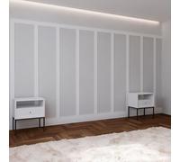 10PCS 6mm Wall Panelling Kit Shaker Style 3D Wall Panel Kit | MDF Wall Panels - Paintable Accent Panel Kit for a Stylish Upgrade to Any Home Decor 100cmx10cm (Glue not Included)