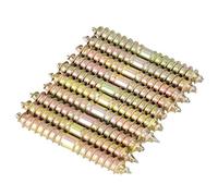 10pcs 6x50mm Double Ended Wood and Dowel Screws for Woodworking Furniture Connector with Pointed Tail Self Tapping Hanger