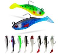 10pcs 7.5cm Soft Sea Fishing Lures Sea Fishing Tackle with Hooks Pike Lures T Tail Soft Fish Bait For Catching Trout Bass Carp Bream Mackerel