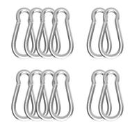 10PCS 7.6CMSpring Snap Hook Carabiners, M8 5/16Inch Galvanized Steel Quick Link Carabiner Clips, Heavy Duty Spring Clips Link Buckle for Outdoors Fishing Camping Hammock Dog Leashes, Silver