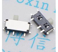 10PCS 7 Pin Mini Slide Switch On-OFF 2Position Micro Slide Toggle Switch 1P2T Miniature Horizontal Slide Switch SMD