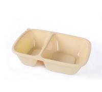 10pcs 750ml Rectangular Beige Meal Prep Containers 2 Compartment | BPA Free Reusable Food Grade Plastic with Transparent Lids | Microwave Freezer Dishwashers Safe | Stackable Storage Lunch Boxes