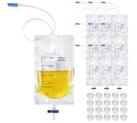 10pcs 750ML Urinary Drainage Bag, Disposable Urine Bags Leg Bags with Anti Reflux Chamber, Urinal Catheter Night Bags with T-Tap Valve and 2 Fabric (750 ml)