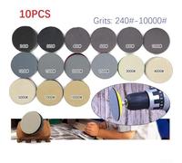 10PCS 75mm Silicon Carbide Sanding Pads for Wet or Dry Use, Wide Grit Range 240-10000 for Automotive, Furniture, and Metal Work (600#)