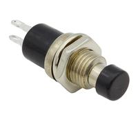 10Pcs 7mm Thread Multicolor 2 Pins Momentary Push Button Switch(Black)