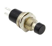 10PCS 7mm Thread Multicolor 2 Pins Momentary Push Button Switch PBS-110 Red Black White Blue Yellow Green Lockless Reset ON/OFF(Green)