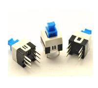 10PCS 7x7mm 6 Pin DIP Self-Lock ON/OFF lock Push Switch Power Switch Key Button Switch