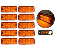 10PCS 8 LED Orange Amber Side Marker Recovery Lights 24V for Trailer Truck Lorry