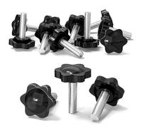 10Pcs Ｍ8 Screws, Thumb Screws M8x20mm Star Knobs Clamping Screw Knob Threaded Knurled Thumbscrew Hand Tightening for Replacement Monitor Lawn Mower Umbrella Base Clamps Woodworking Tools & Jigs, Torx