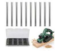10Pcs 82mm Reversible Electric Planer Blades Sturdy Stainless Steel Planer Blades with Two Cutting Edges Precision Ground HSS for Makita Bosch DeWalt Black & Decker Trend Planer Thicknesser