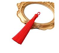 10PCS 8cm Polyester Silk Tassel Handmade Crafts Pendant DIY Jewelry Home Decoration Sewing Curtain Accessories for Bookmarks,DIY Craft,Jewelry Making(Red)