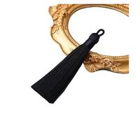 10PCS 8cm Polyester Silk Tassel Handmade Crafts Pendant DIY Jewelry Home Decoration Sewing Curtain Accessories for Bookmarks,DIY Craft,Jewelry Making(Black)