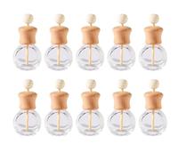 10PCS 8ml Car Air Freshener Perfume Clip Vent Outlet Diffuser Empty Essential Oil Glass Perfume Vials Ornament with Wooden Caps
