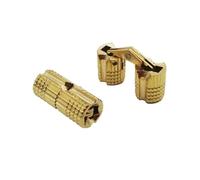 10PCS 8mm 10mm 12mm 14mm 16mm 18mm Door Small Box Hinge Copper Barrel Hinges Cylindrical Hidden Cabinet Invisible Brass(10Pcs 14mm)