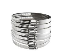 10pcs 8mm-700mm Pipe Hose Clamps Stainless Steel Hoop Clamp Automotive Car Fuel Tube Clip Hardware Spring Water Plumbing(178-197mm)