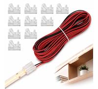 10PCS 8mm COB LED Strip Connectors 2 Pin with 16.4ft Extension Cable 22 AWG - Solderless Wire Connectors for 5V 12V 24V Waterproof LED Strip Lights - Quick Connect Adapter for Home Lighting Projects