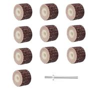 10pcs 8mm Movable Handle Louver Grinding Head with 3mm Active Connect Shank Grit 120# Polishing Wheel Sandpaper Sanding Cloth for Woodworking Root Carving Metal Rust Removal Hundred Impeller Wheel