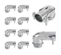 10pcs 90° Squeeze Connectors, Premium Zinc Alloy 90-Degree Metal Conduit Elbow Cable Fitting for AC/MC/Flexible Metal Conduit (1/2 Inch)