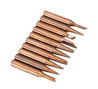 10pcs 900M-T Copper Soldering Iron Tips Set for 936 937 938 969 8586 852D Soldering Stations, 10 Different Replacement Shapes, 200℃-480℃