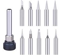 10pcs 900M-T Soldering Iron Tips, Fit for ATTEN, TENMA,Hakko, Quick, Aoyue, Maplin, Yihua Solder Station, ABF Soldering Station, Soldering Gun, Lead-Free Solder Iron Tip with 1pcs Welding Sleeve