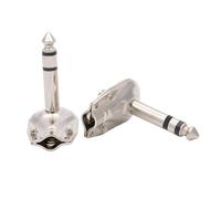 10Pcs 90Degree Right Angle 6.35 mm Mono/Stereo 2/3 Pole Jack 6.35mm Guitar Phono Pancake 1/4 Inch Connector(Stereo)