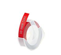 10pcs 9mm Plastic Label for 3D Embossing Tape Mixed Colors for E101 Label Maker Compatible for 1610 Label Printer(Red)