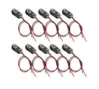 10Pcs 9V Battery Connector with 15cm Lead Snap Connectors 9 Holder for Connection Cable LED Strip I-type Housing