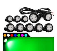 10pcs 9W 23mm Eagle Eye LED Light DRL Fog Light Motorcycle Light Daytime Running Lights DRL Tail Backup Light Car Motor Marker Lights(Green)