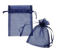 10pcs 9x12cm Organza Gift Favour Bags Wedding Jewellery Drawstring Pouches - Navy
