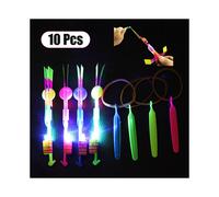 (10pcs A) 10PCS Outdoor Slingshot Toys Shining Rocket Flash LED Light Night Kids