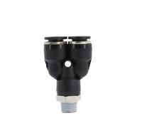 10pcs a lot tee y Quick Tube Fitting Pneumatic 14mm 1/4 3/8 1/2 PT Thread y Joint 3 Way Pipe Connector PX for air Cylinder(1/4")