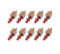 10Pcs A03 PS-22F03 Directly Switch 6 Pins Self-locking Key Power Switches Right Angle PCB Latching Push Button Switch Red Handle IDGTTLDF(Only Switch)