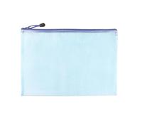 10pcs A3 Size, Clear Zipper Bag, Waterproof and Dust-Proof, Mesh, for Documents, Paper, Cosmetics for Office, Travel(Blue)