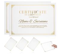 10pcs A4 Blank Gold Certificate Paper for Awards and Diplomas | Parchment Paper A4, Smooth Writing and Ink Resistance, Simple Elegant Paper for Employee Recognition