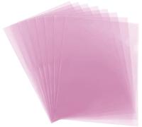 10pcs - A4 Cut Flush Folder 12mm Plastic Document Jacket Sleeves Open Top and Side Cut File Wallet Waterproof L-Type Report Cover Project Presentation Cover Files (L-Type Files, Pink)