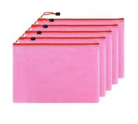 10PCS A4 Document Bag Plastic Wallets File Folders Storage Pouch for School Office Homework (Red)