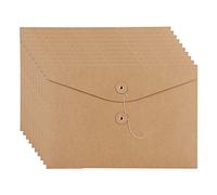 10Pcs A4 Kraft Envelopes with String Brown Paper Project Folder Flat File Holder Document Paperwork Storage Portfolio Envelope Paper Bag File Organizer for Office School Home (10pcs A4 Brown)