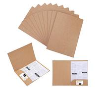 10Pcs A4 Kraft Paper Brown File Folder Business Report Presentation Holder Portfolio Foolscap Document Wallet Display Book Project Folder Square Cut File Holder Paperwork Organizer for Office School