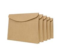 10Pcs A4 Kraft Paper Document Bags File Wallet Folders Pockets Paperwork Organiser with Hook & Loop Closure Envelope Letter Storage Pouch Foolscap Bag for Office School Home (Kraft)