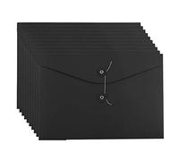 10Pcs A4 Kraft Paper Envelopes File Folders with String Closure Project Pockets Document Wallet Storage Bag for Office School Home