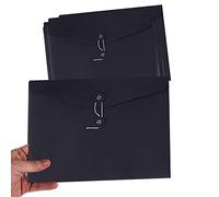 10pcs A4 Kraft Paper Envelopes Portfolio Foolscap File Folders Document Folder with String Fastener Closure Wallet Pockets File Bags Storage Pouch Paperwork Organizer Bag for Office School Home