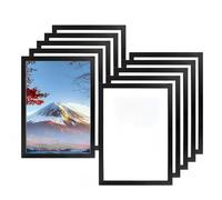 10Pcs A4 Magnetic Frames, Adhesive Magnetic Display Frame, Black, for Office Documents, Kids Artwork & Restaurant Menu Displays
