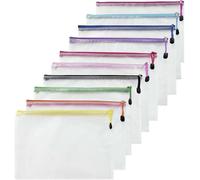 10PCS A4 Plastic Mesh Wallets Waterproof Zip Lock Folder School Office