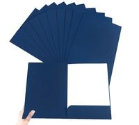 10Pcs A4 Project Folder Document Files Kraft Paper File Folder Square Cut Folders Office Insert Presentation Holder Storage Pouch Paperwork Organizer with Cards Slot Folders for Office School